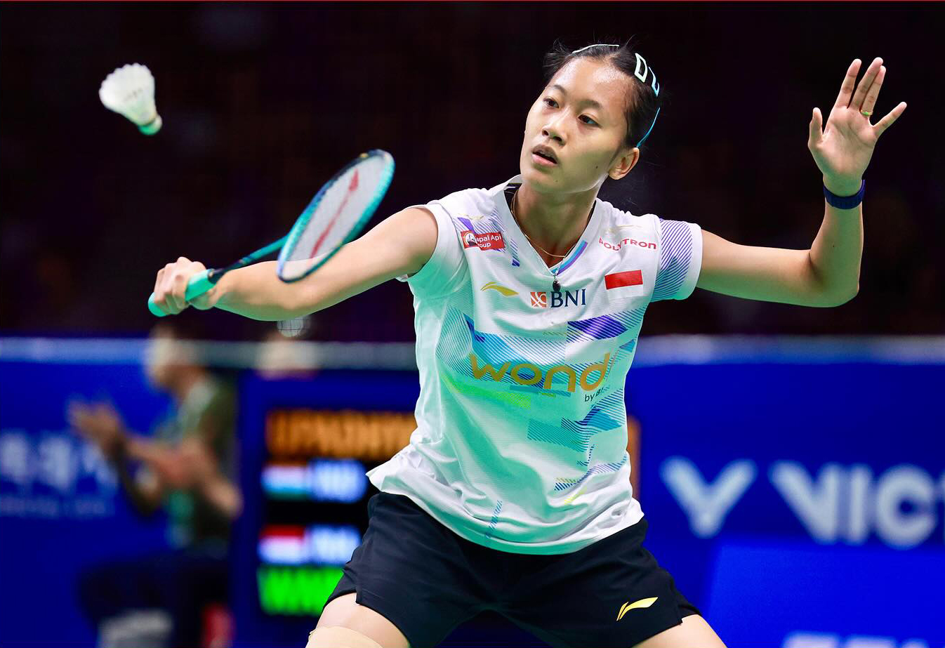 Putri Kusuma Wardani mengatasi perlawanan wakil India, Anupama Upadhyaya dua gim langsung 21-16, 21-15 di Suwon Gymnasium, Rabu (24/9/2025).