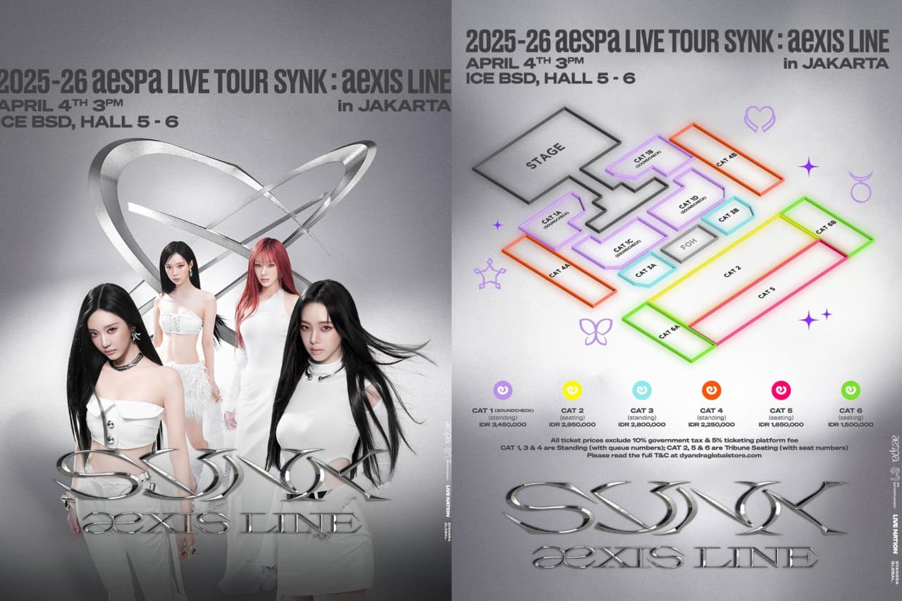 aespa Siap Sambangi Jakarta sebagai salah satu line up Tour Synk : aeXIS LINE 2026 (instagram/dyandraglobal)