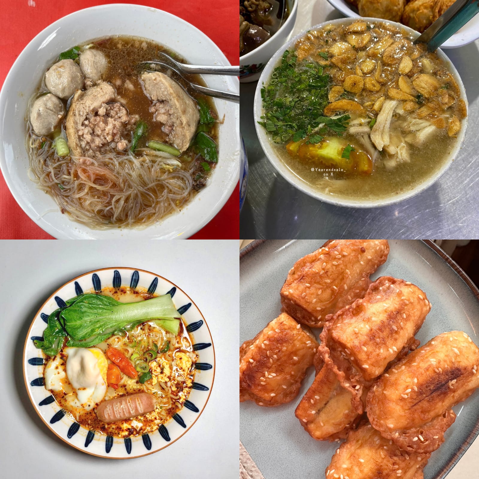 inilah deretan makanan yang cocok buat kamu santap saat musim hujan. (sumber foto: sosial media  x @aan__ , @yearendsale ,  @rizrizkyamalia , @janedoeiliving)