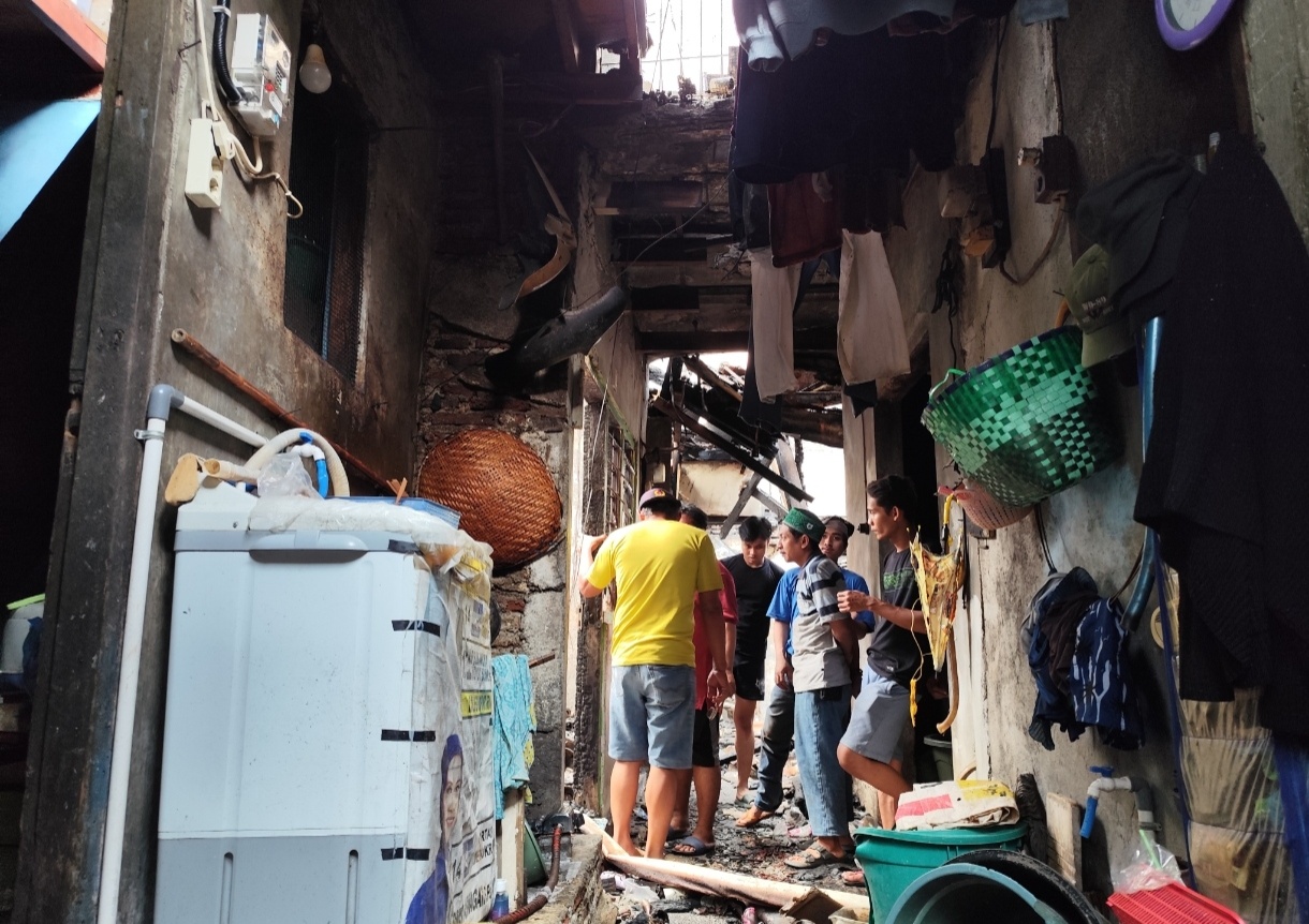 Kondisi kebakaran rumah di kampung Kulitan jagalan kota Semarang