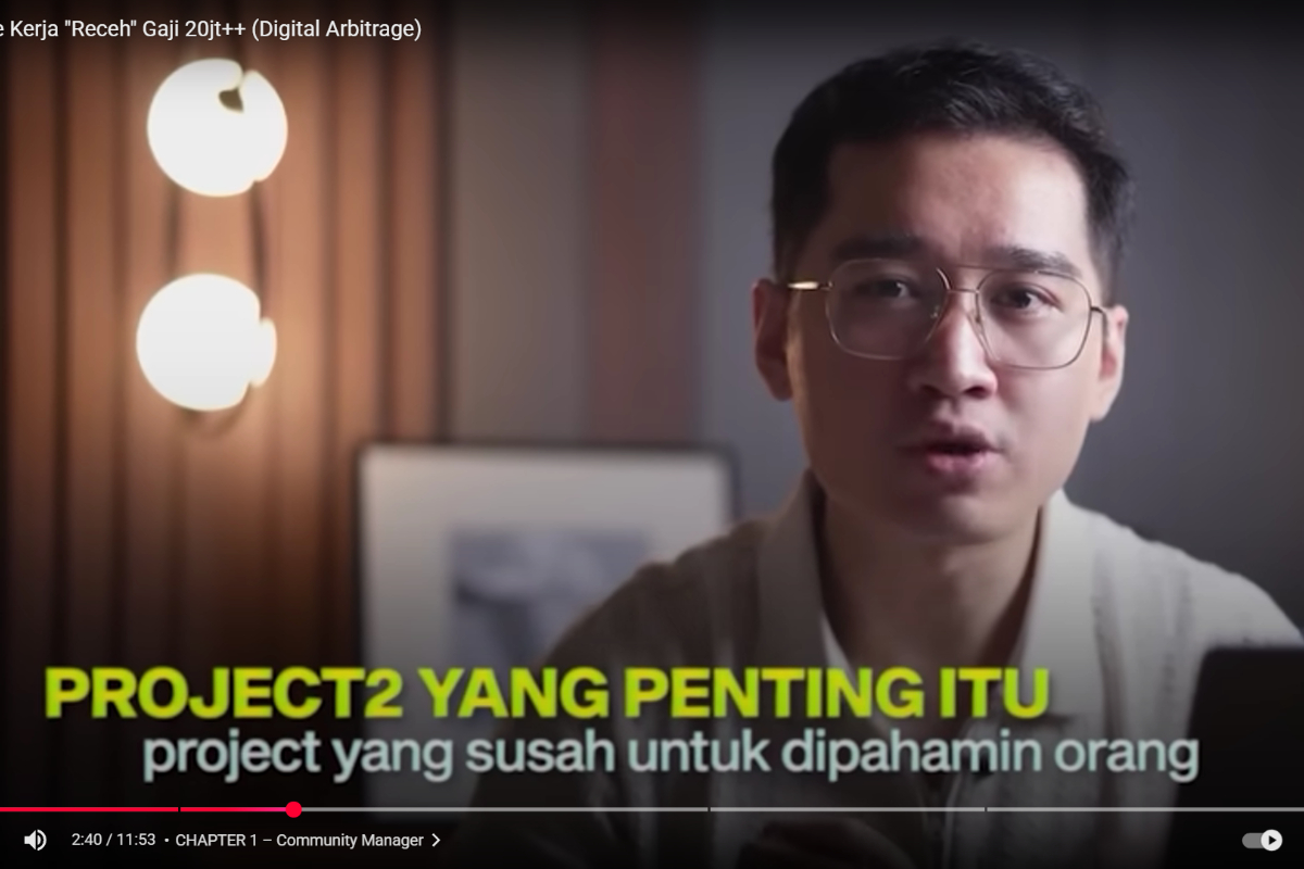 Tangkapan layar Raymon Chin saat membagikan 3 ide kerja yang dapat dipelajari secara autodidak dan mampu menghasilkan gaji tinggi (YouTube/@RaymondChins)