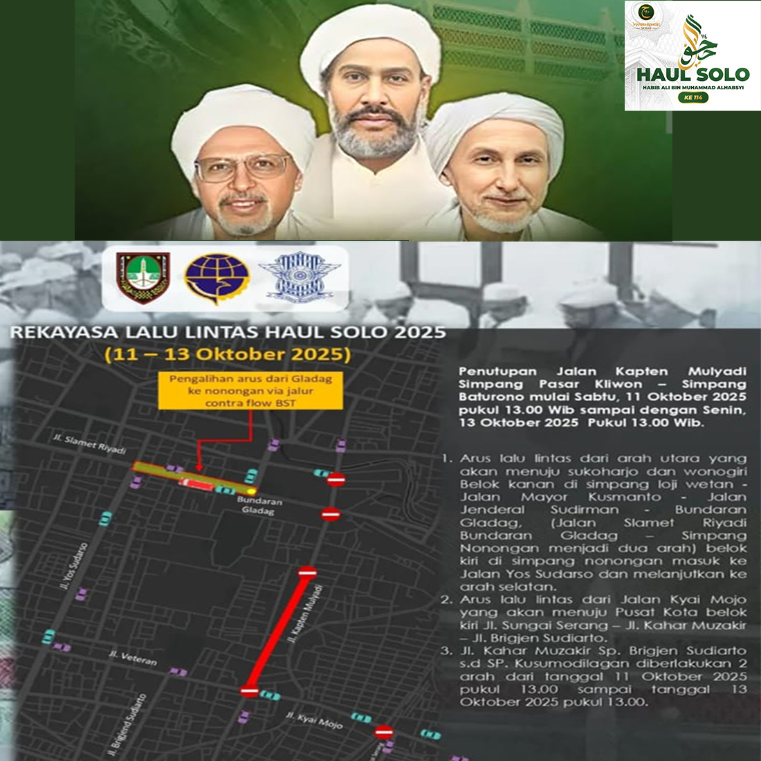 Haul Solo 2025: Habib Ali Bin Muhammad Al Habsyi Penulis Kitab Maulid Simtudduror Ke 114, 12 Kantong Parkir Disediakan Ini Lokasinya