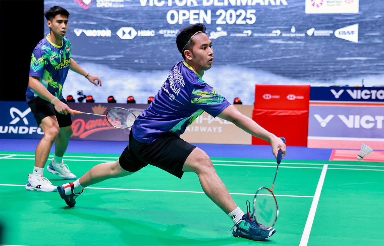 Sabar Karyaman Gutama/Mohammad Reza Pahlevi Isfahani harus mengakui keunggulan wakil China, Liang Wei Keng/Wang Chan 14-21, 18-21.