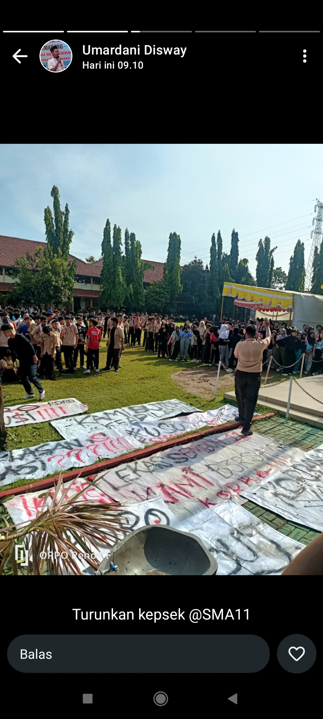 Tak kunjung transparan, siswa SMAN 11 Semarang demo lagi, Jumat (24/10/2025).