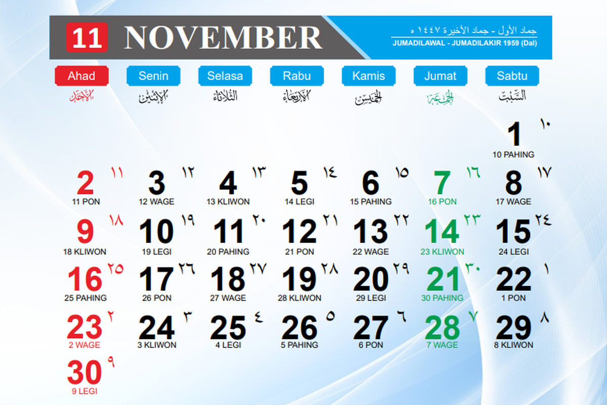 Kalender November 2025