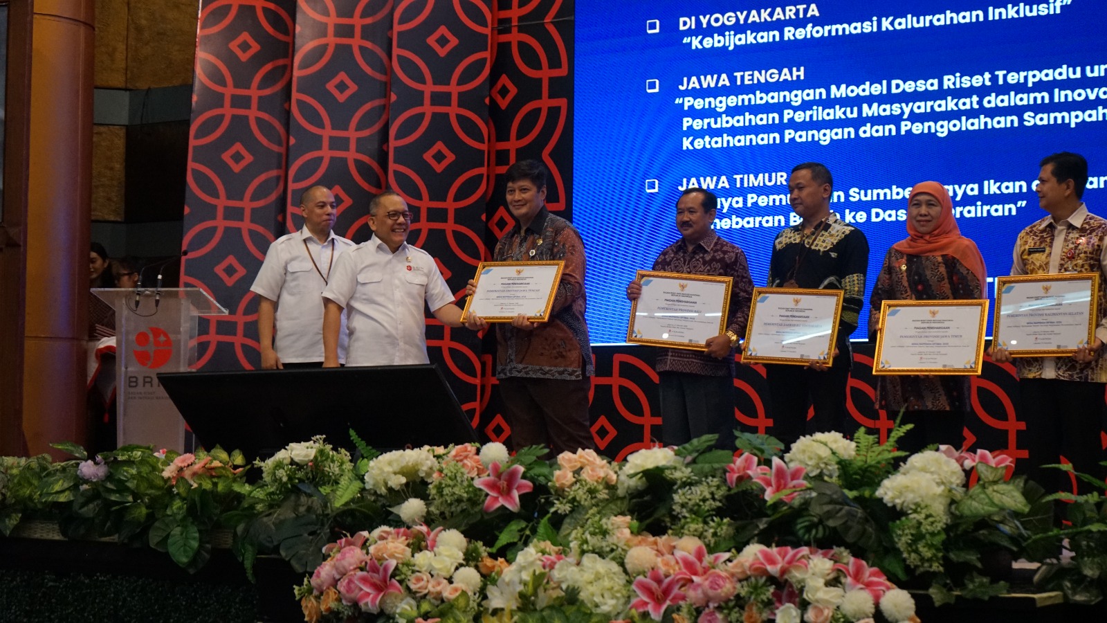 Brida Jateng meraih dua penghargaan dari Badan Riset dan Inovasi Nasional (BRIN), yakni untuk kategori Indikator Optimalisasi Potensi dan/atau Penyelesaian Permasalahan Daerah, dan kategori Indikator