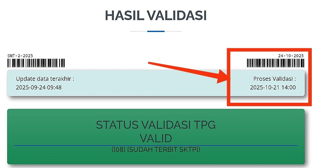 Proses validasi di info GTK
