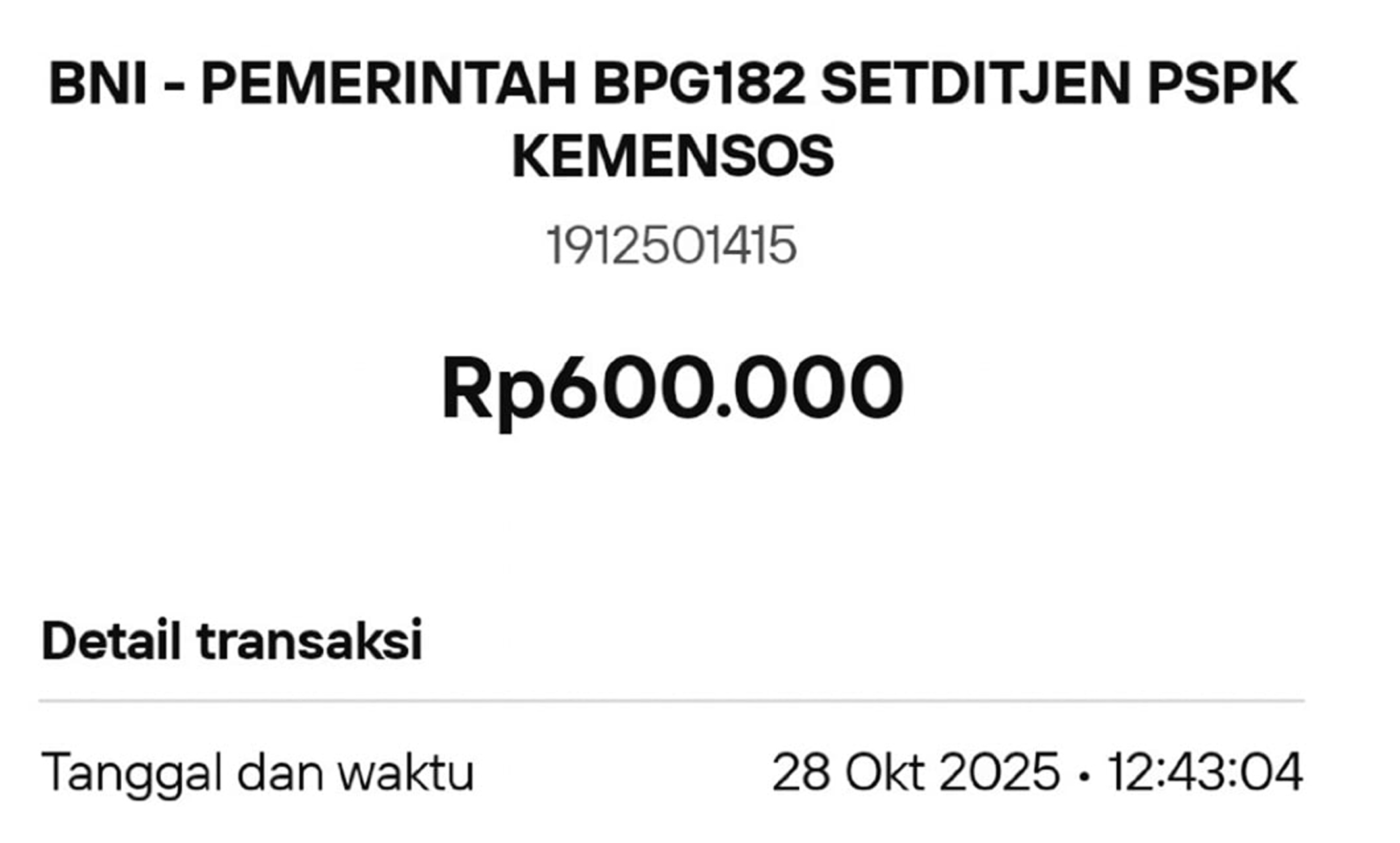 Penyaluran bansos sudah dilakukan.