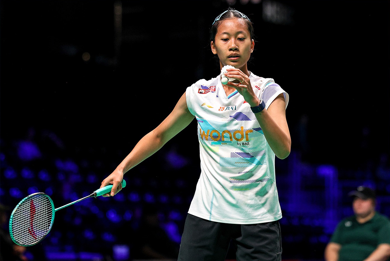 Unggulan pertama Putri Kusuma Wardani takluk dari unggulan kedua asal Denmark, Mia Blichfeldt 11-21, 21-7, 12-21 di final Hylo Open 2025.
