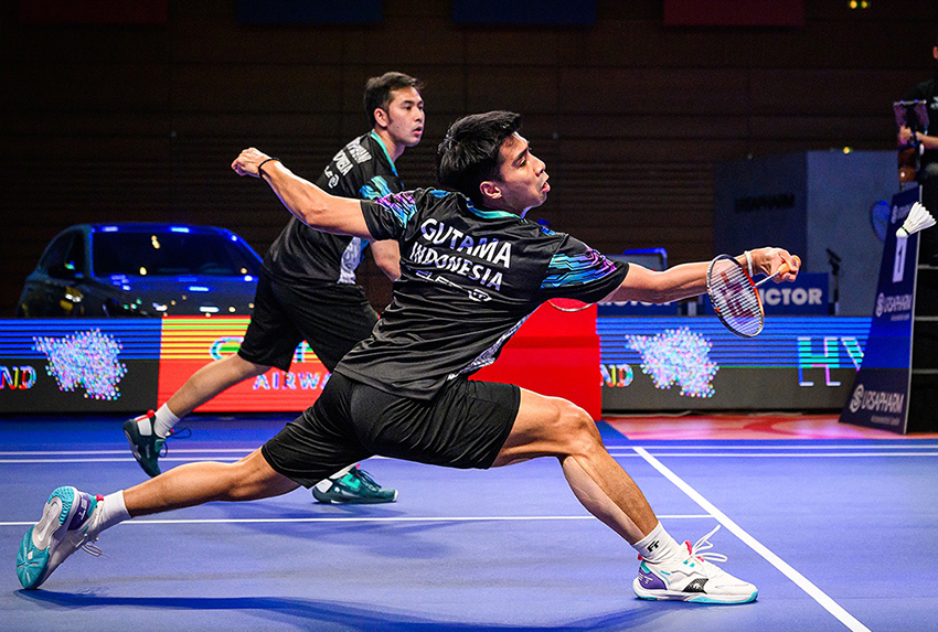 Sabar Karyaman Gutama/Moh Reza Pahlevi Isfahani harus mengakui keunggulan wakil Taiwan, Chiu Hsiang Chieh/Wang Chi Lin 19-21, 18-21 di babak final Hyo Open 2025.