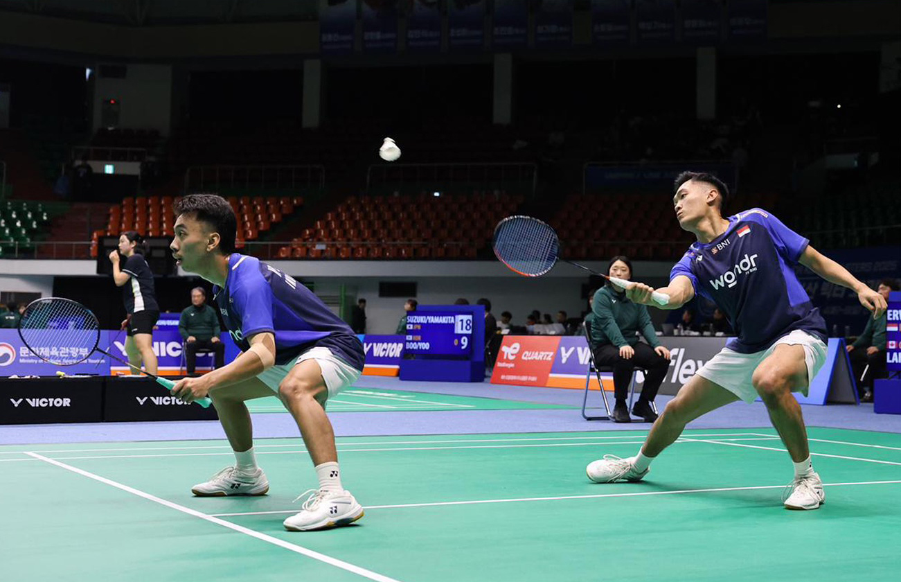 Muhammad Putra Erwiansyah/Daniel Edgar Marvino lolos ke babak 16 besar Korea Masters 2025 usai mengalahkan wakil Kanada, Jonathan Bing Tsan Lai/Nyl Yakura 21-17, 21-18.