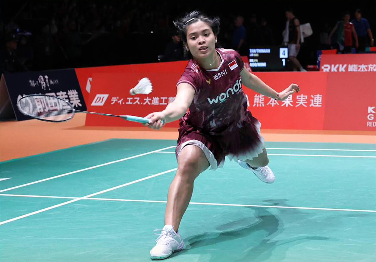 Unggulan keempat turnamen, Gregoria Mariska Tunjung lolos ke babak 16 besar Japan Masters 2025 setelah mengalahkan wakil Chinese Taipei 17-21, 21-9, 21-18.