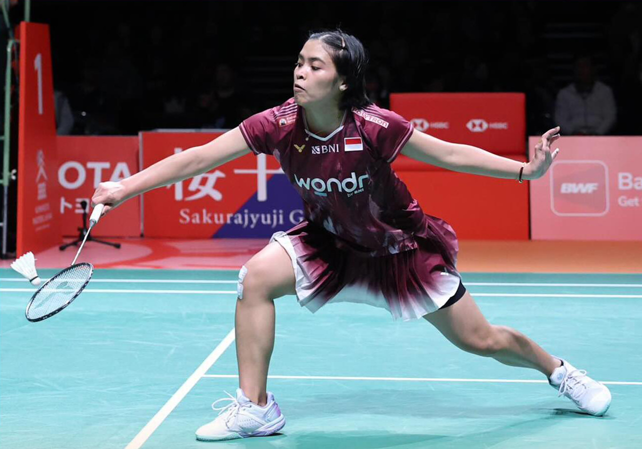 Gregoria Mariska Tunjung harus mengakui keunggulan wakil Thailand unggulan ketiga, Ratchanok Intanon di final Japan Masters 2025.