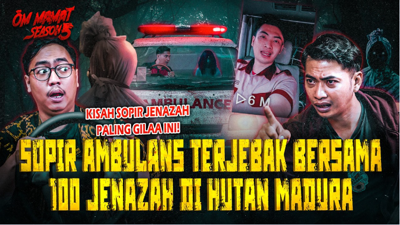 Tangkapan Layar dari Thumbnail  kanal YouTube RJL 5, menampilkan Mas RIfai sedang berbagi hal mistis yang dialaminya saat mengantar jenazah, bersama host Ivan Haryo.