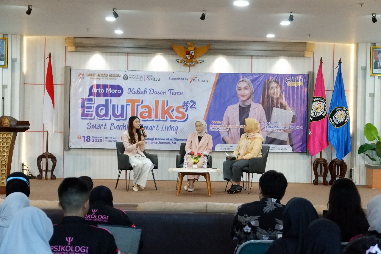 Bank Arto Moro kembali melanjutkan komitmennya dalam meningkatkan literasi keuangan generasi muda melalui gelaran Armor EduTalks 2 yang sukses digelar di Aula Prof. Darmanto, Fakultas Psikologi Undip