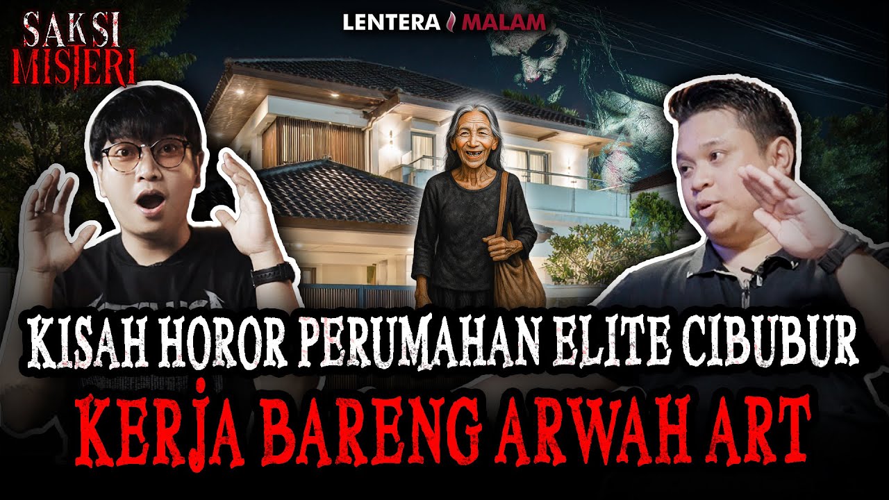 Tangkapan Layar dari Thumbnail  kanal YouTube Lentera Malam, menampilkan narasumber bernama Mas Andri sedang berbagi hal mistis yang dialaminya saat menempati perumahan elite di Cibubur.