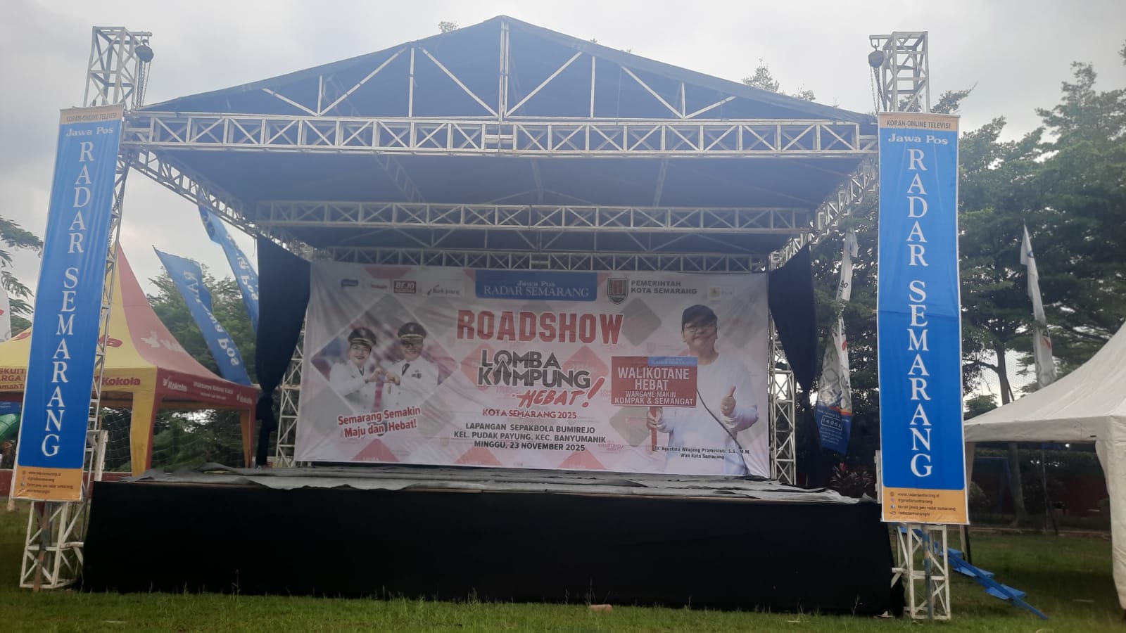 Suasana Lapangan Bumirejo, Banyumanik, dipastikan bakal meriah pada gelaran Roadshow Lomba Kampung Hebat Jawa Pos Radar Semarang, Minggu (23/11).
