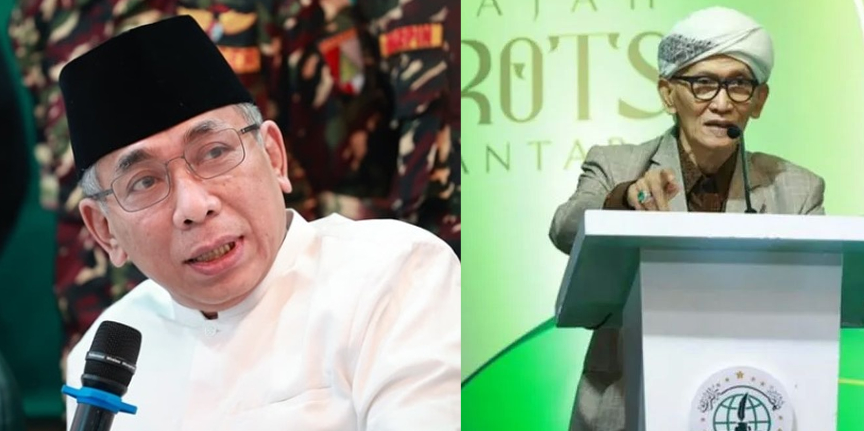 Yahya Cholil Staquf atau Gus Yahya dan Rais Aam PBNU KH Miftachul Akhyar