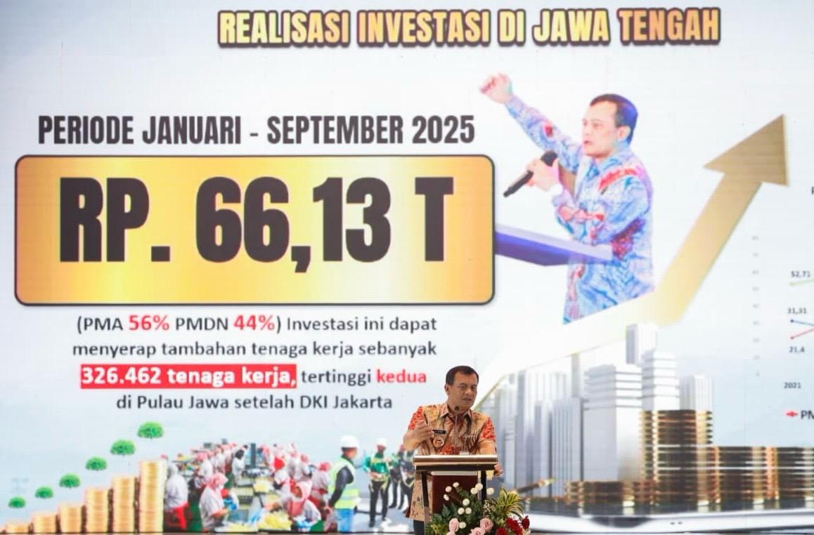 Jawa Tengah kembali mendapatkan investasi di akhir 2025, mencapai Rp 6,9 triliun.