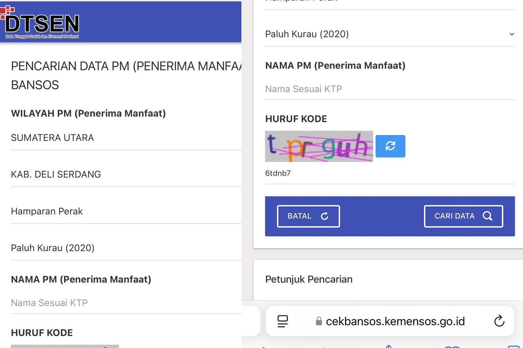 Bantuan sosial melalui pengecekan di cekbansos.kemensos go id