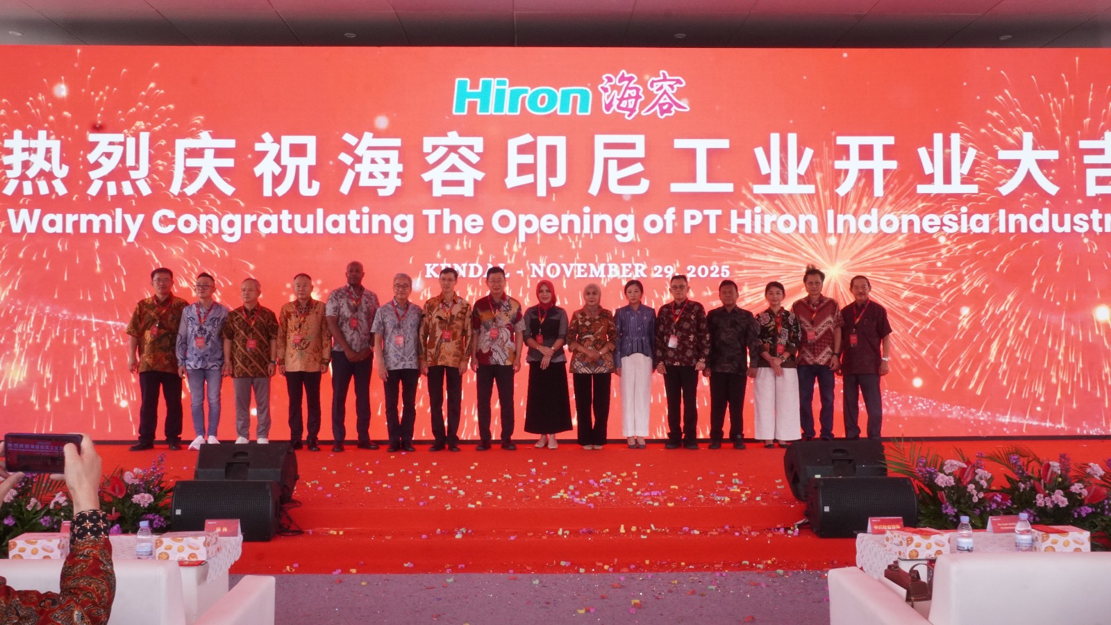Peresmian pabrik PT Hiron Indonesia Industry di KEK Kendal
