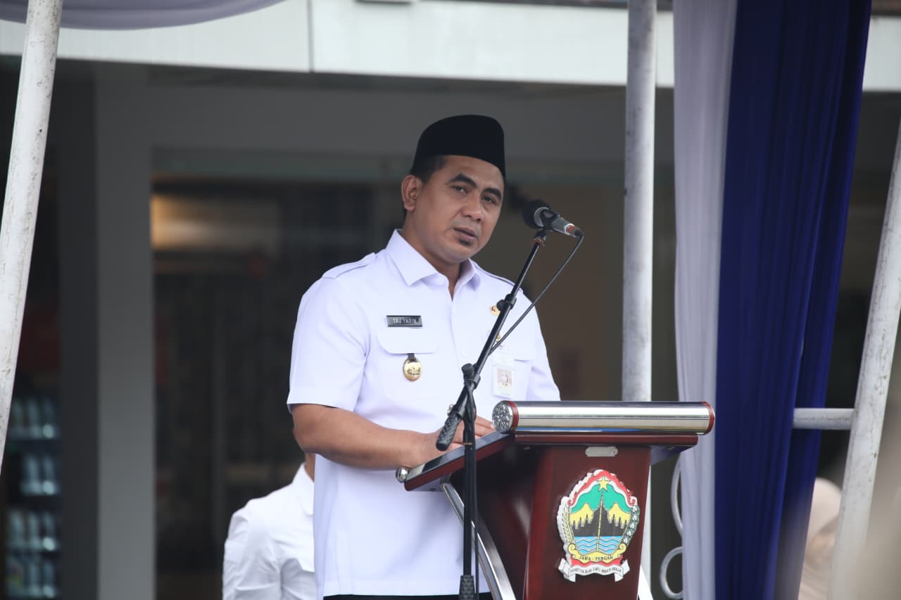Wakil Gubernur Jawa Tengah Taj Yasin disela acara Peringatan Hari Bakti ke -80 Kementrian Pekerjaan Umum (PU), di Halaman Kantor Dinas Pekerjaan Umum, Bina Marga dan Cipta Karya (PU BMCK) Jateng.
