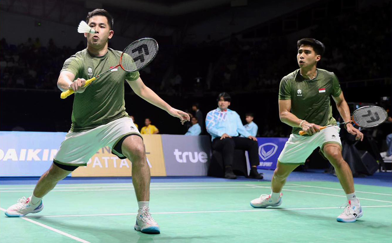 Sabar Karyaman Gutama/Moh Reza Pahlevi Isfahani menyumbang poin buat tim Indonesia dengan mengalahkan Eng Keat Wesley Koh/Junsuke Kubo 21-18, 18-21, 21-10.