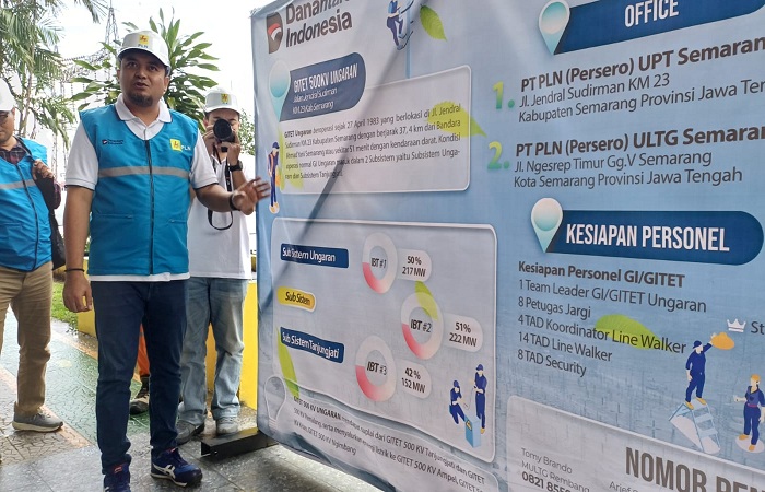 TEKAN GANGGUAN LISTRIK : Manager PLN UPT Semarang, Achmad Ridwan menyampaikan program PAK2Mas dalam Media Gathering di ruang pertemuan UPT Semarang, Jumat (5/12/2025).