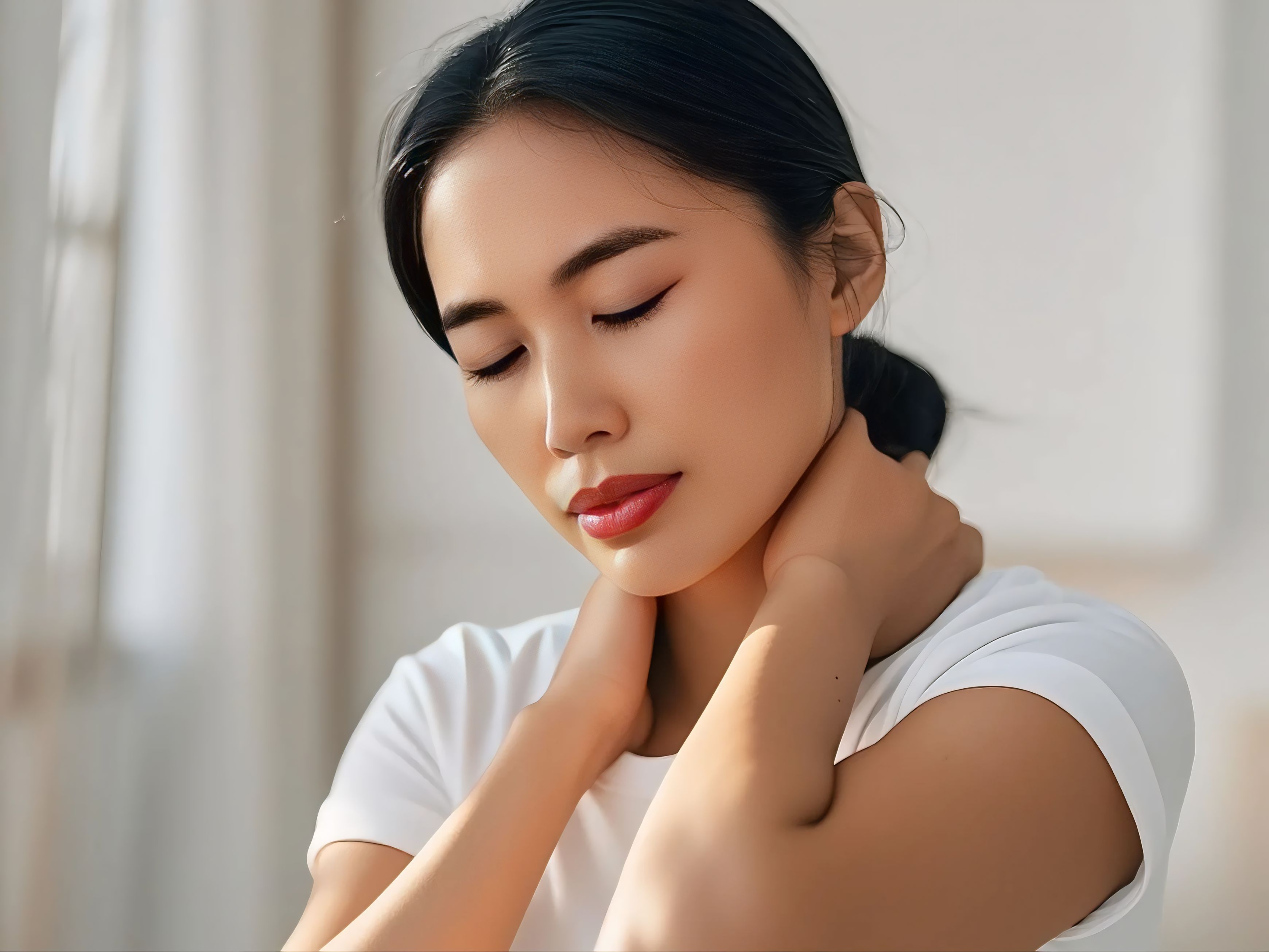 Ilustrasi sakit leher karena kolesterol