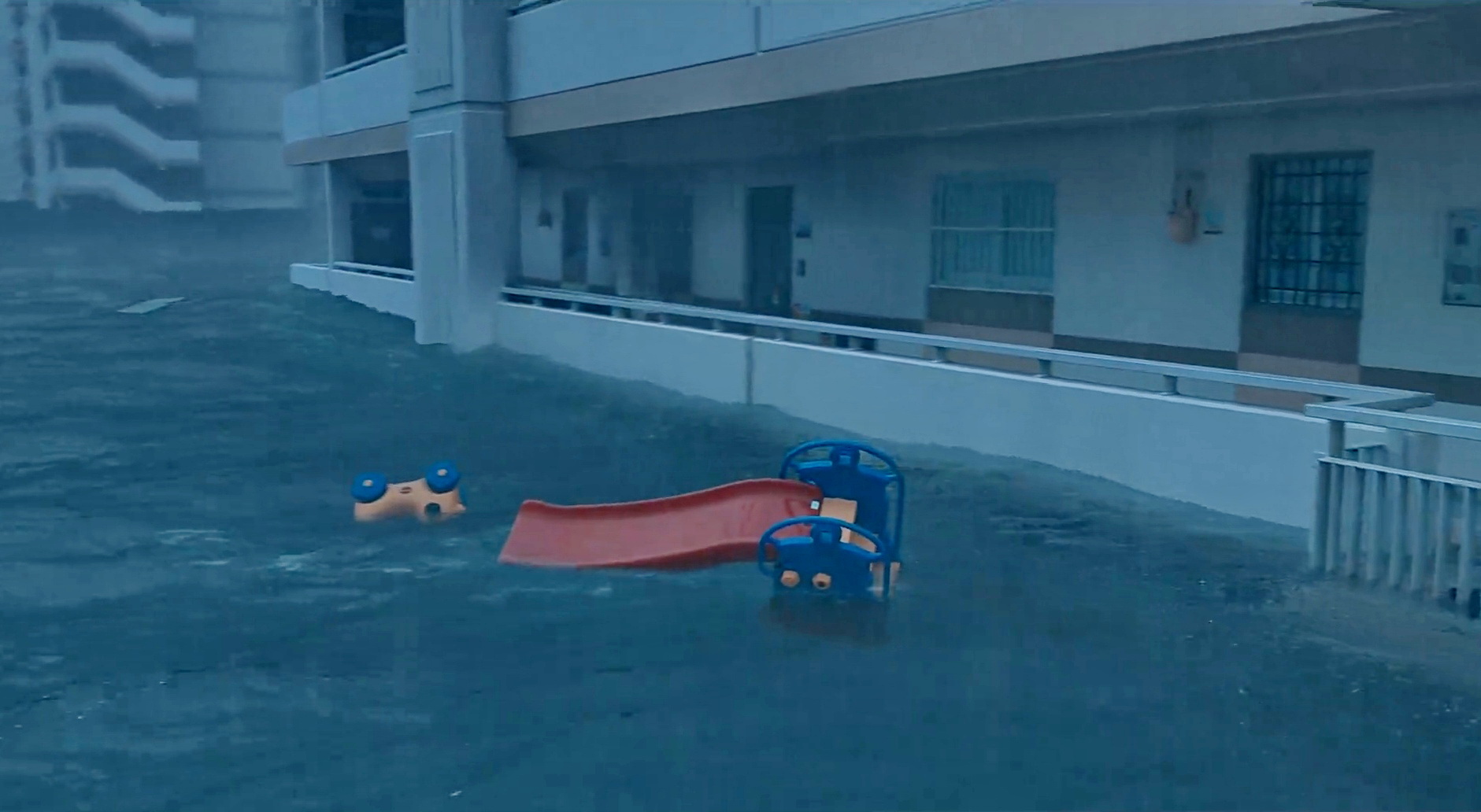 BANJIR BANDANG - Salah satu adegan banjir bandang di Film The Great Flood yang menenggelamkan gedung-gedung tinggi di Soul Korea.