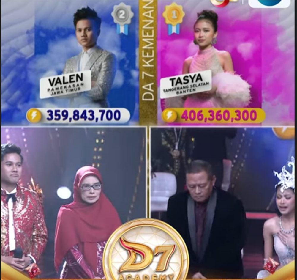 Hasil Virtual Gift Malam Konser Kemenangan Dangdut Academy 7