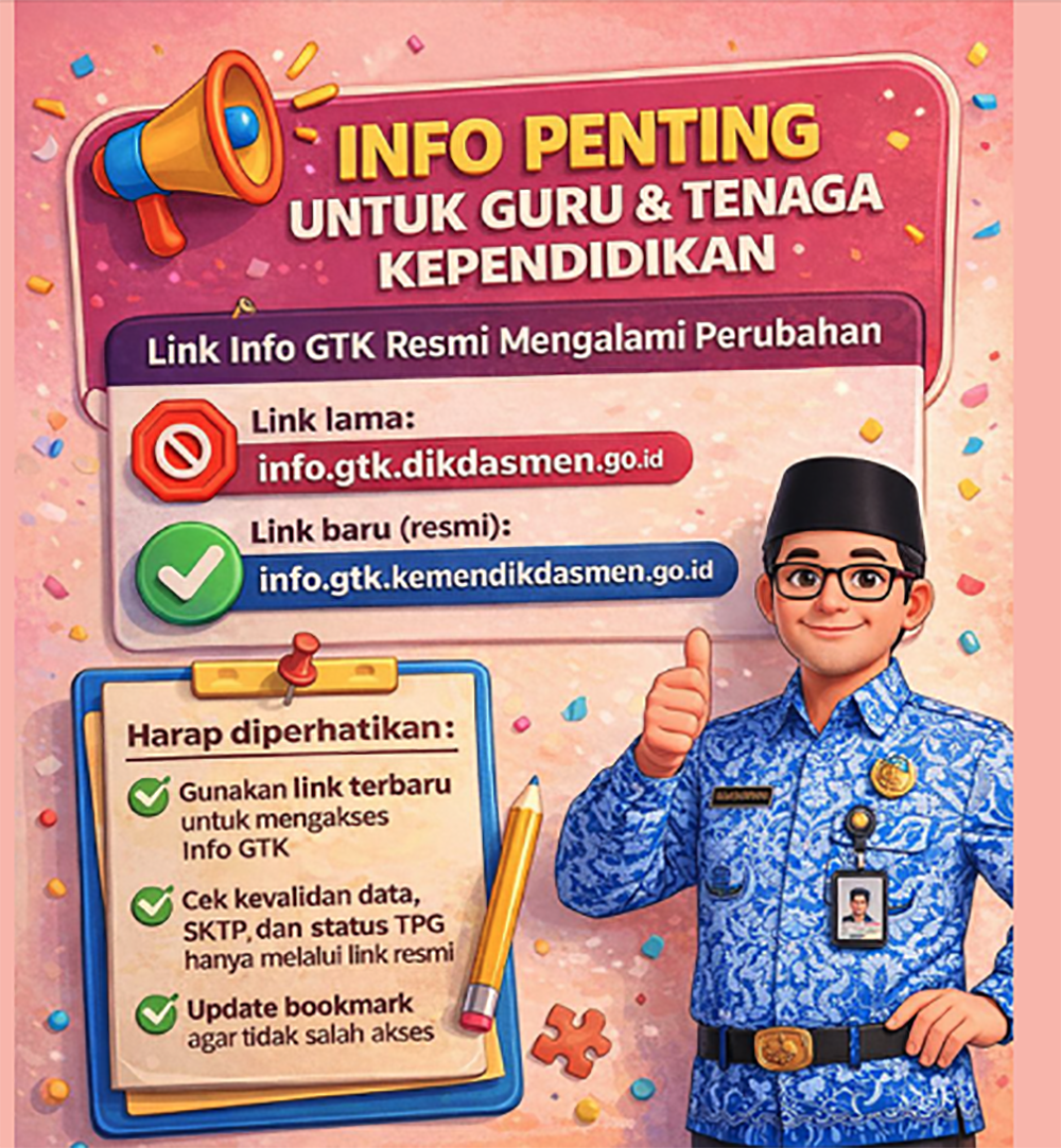 Bapak Ibu Guru dan Tendik Untuk Cek TPG, Link Info GTK Ganti Baru di info.gtk.kemendikdasmen.go.id