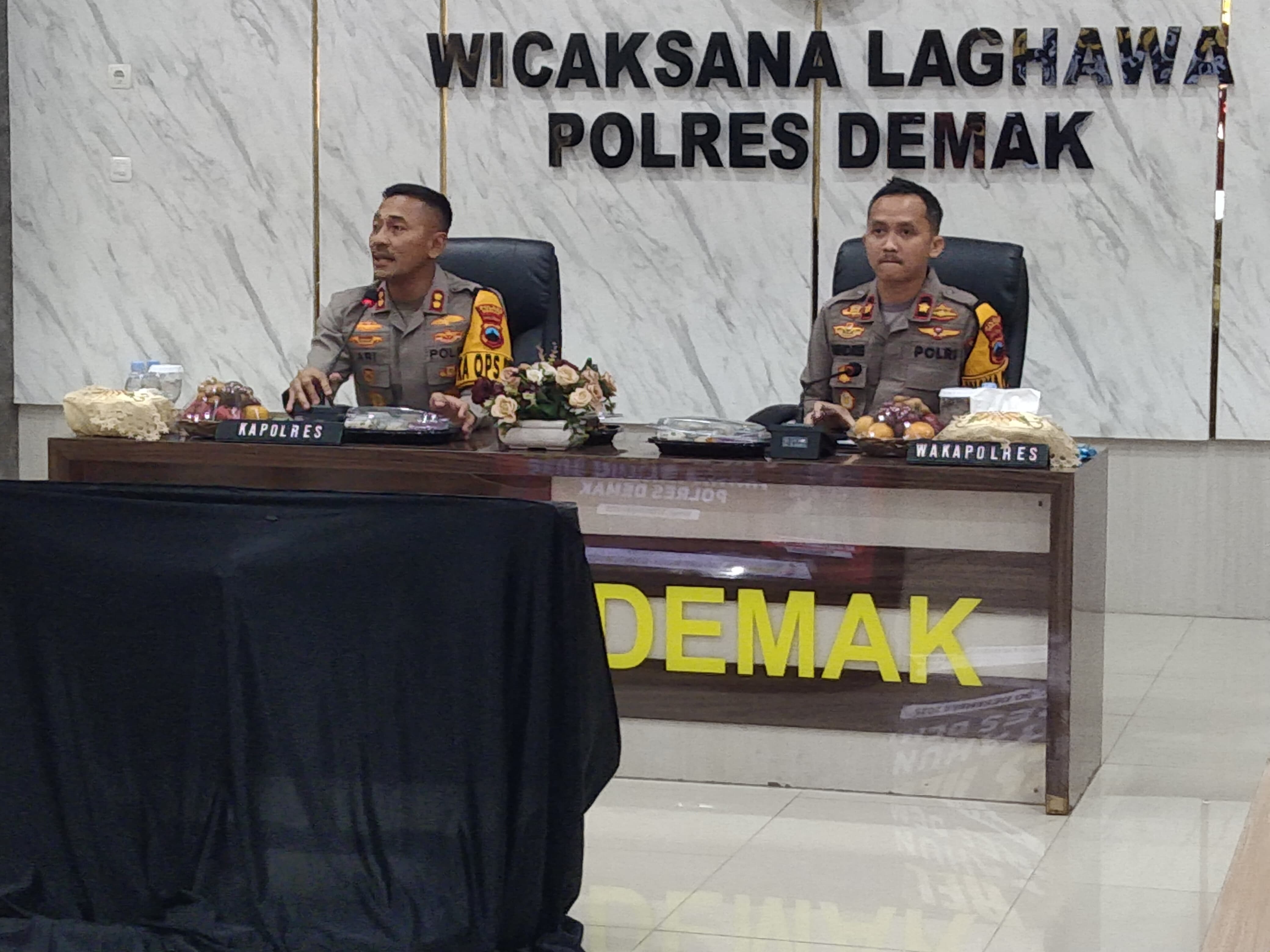 Kapolres Demak AKBP Cahya Nugraha paparan akhir tahun 2025.(wahibpribadi)