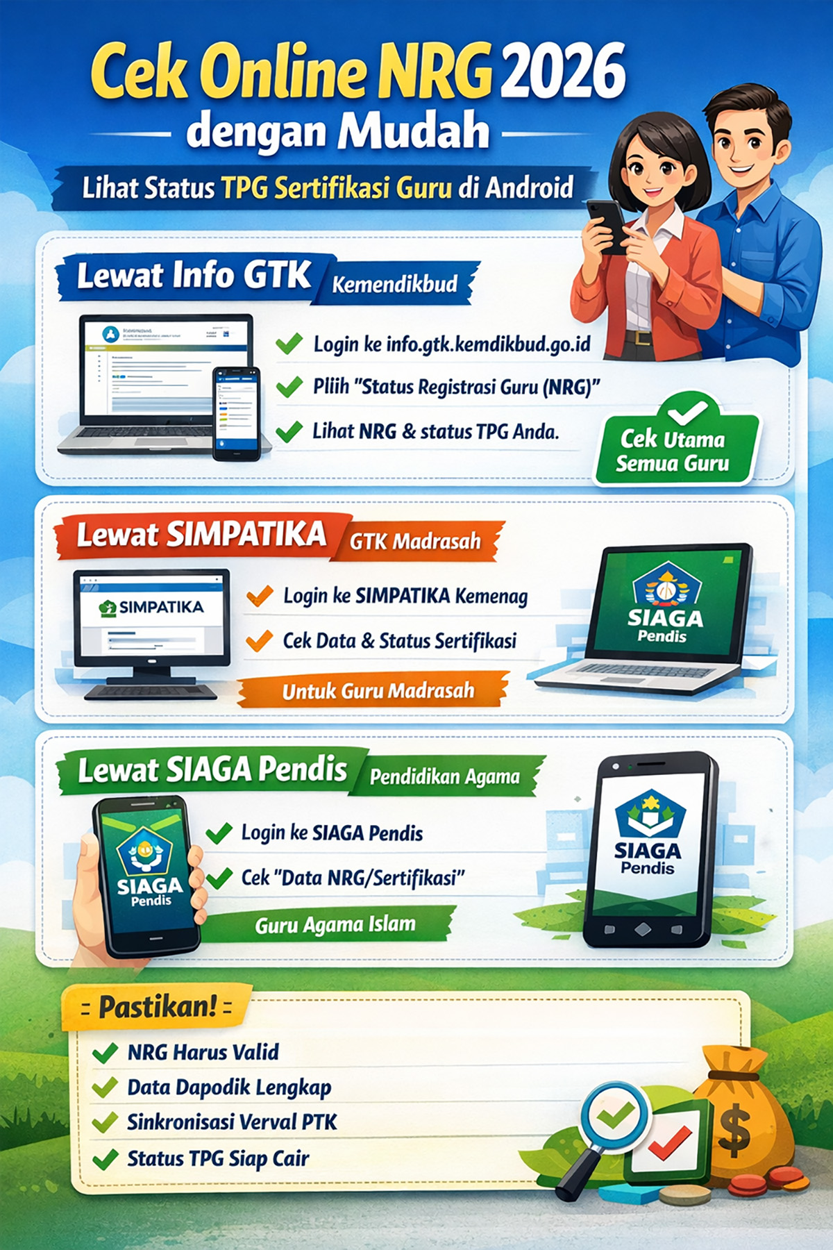 Cek Online NRG 2026 dengan Mudah Lihat Status TPG Sertifikasi Guru di Android