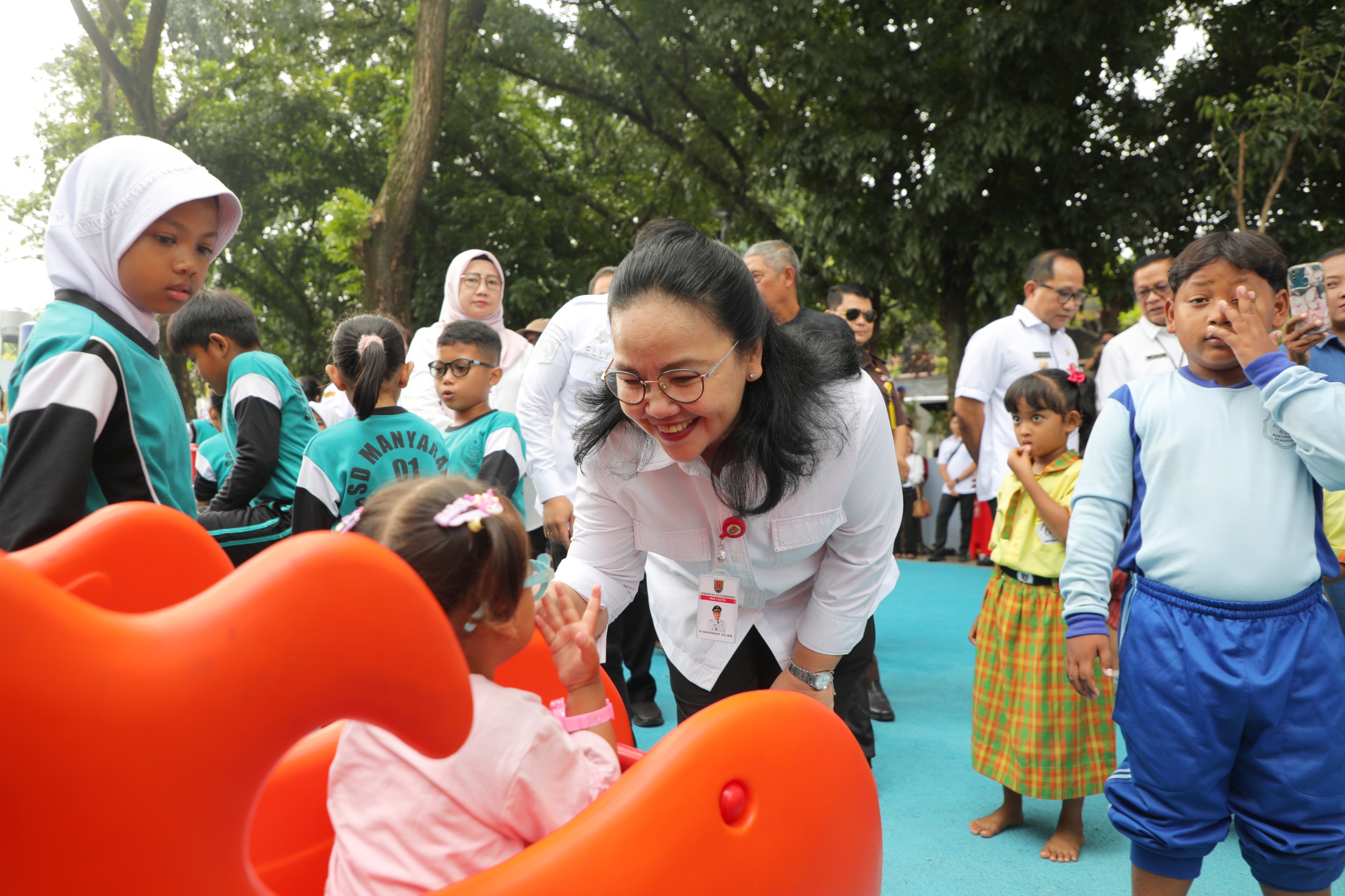 Wali kota Semarang, Agustina Wilujeng meresmikan Taman Abdulrahman Saleh yang dibangun menggunakan APBD Kota Semarang Tahun 2025.