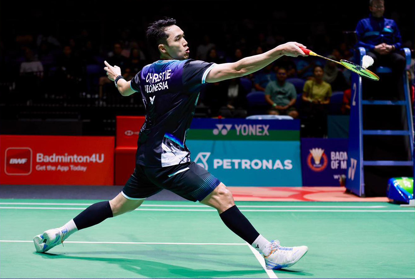 Jonatan Christie lolos ke babak perempatfinal Malaysia Open 2026 setelah mengalahkan wakil Malaysia, Leong Jun Hao 21-18, 21-11.