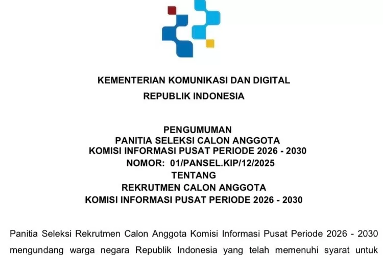 Rekrutmen Komdigi