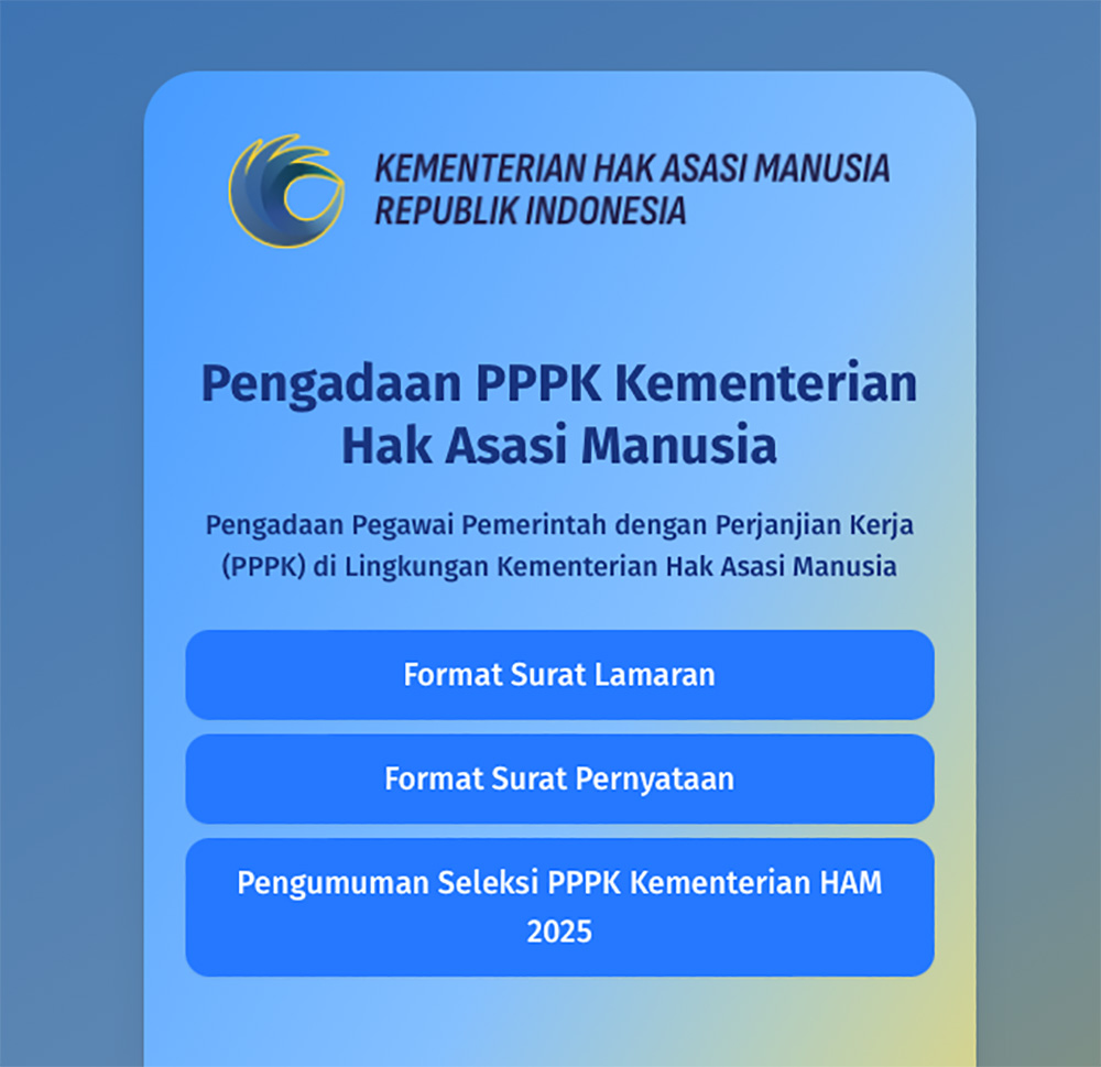 Link Format Surat Lamaran, Format Surat Pernyataan PPPK Kemenham 2026, Berikut Cara Daftar, Syarat, Jadwal Lengkap, Jabatan, Penempatannya