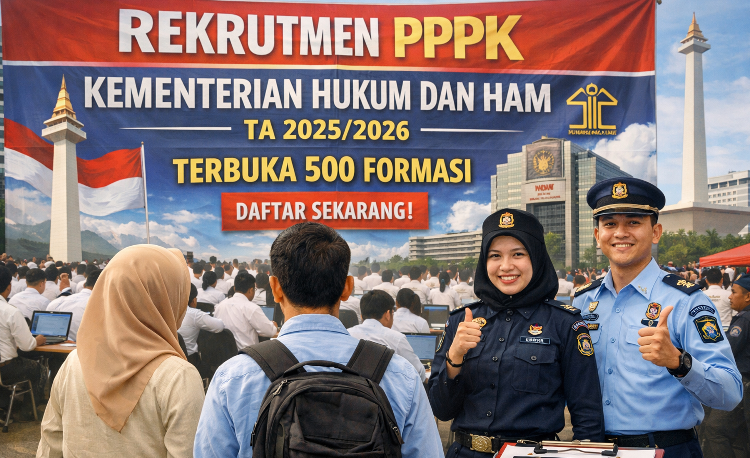 Lowongan PPPK resmi pemerintah 2026. Kementerian HAM membuka ratusan formasi strategis untuk ASN non-PNS.