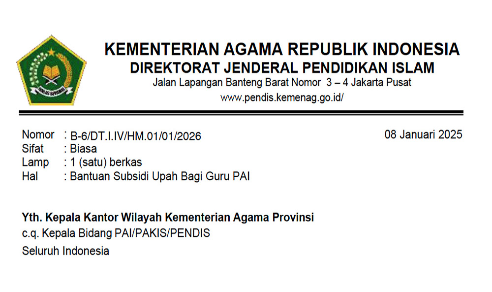 Surat Dirjen Pendis Terbit 40. 587 Guru Agama Dapat BSU Kemenag, Berikut Cara dan Syarat Pencairannya