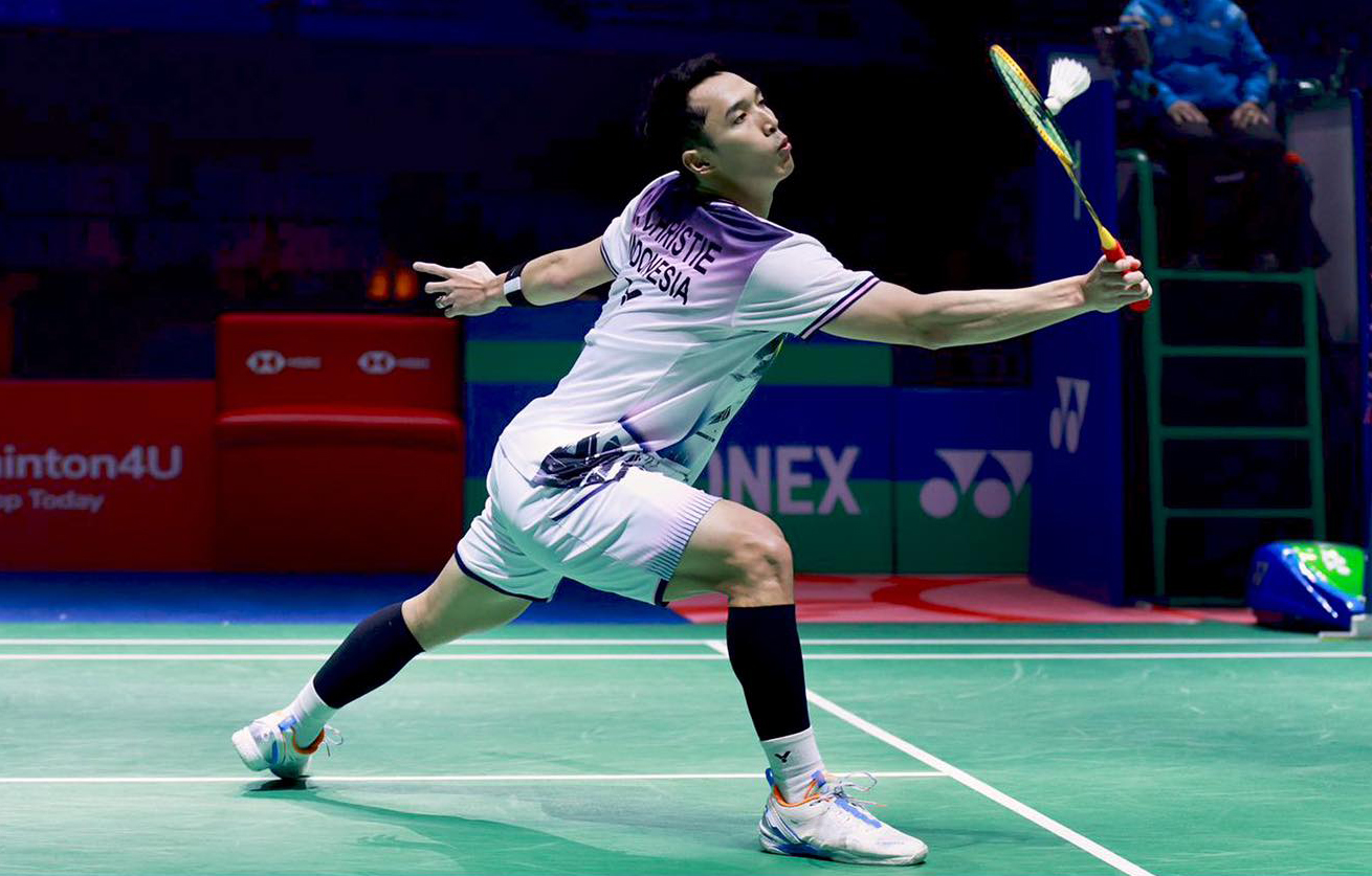 Jonatan Christie harus mengakui keunggulan Chinese Taipei Lin Chun Yi dengan skor 10-21, 18-21 di final India Open 2026