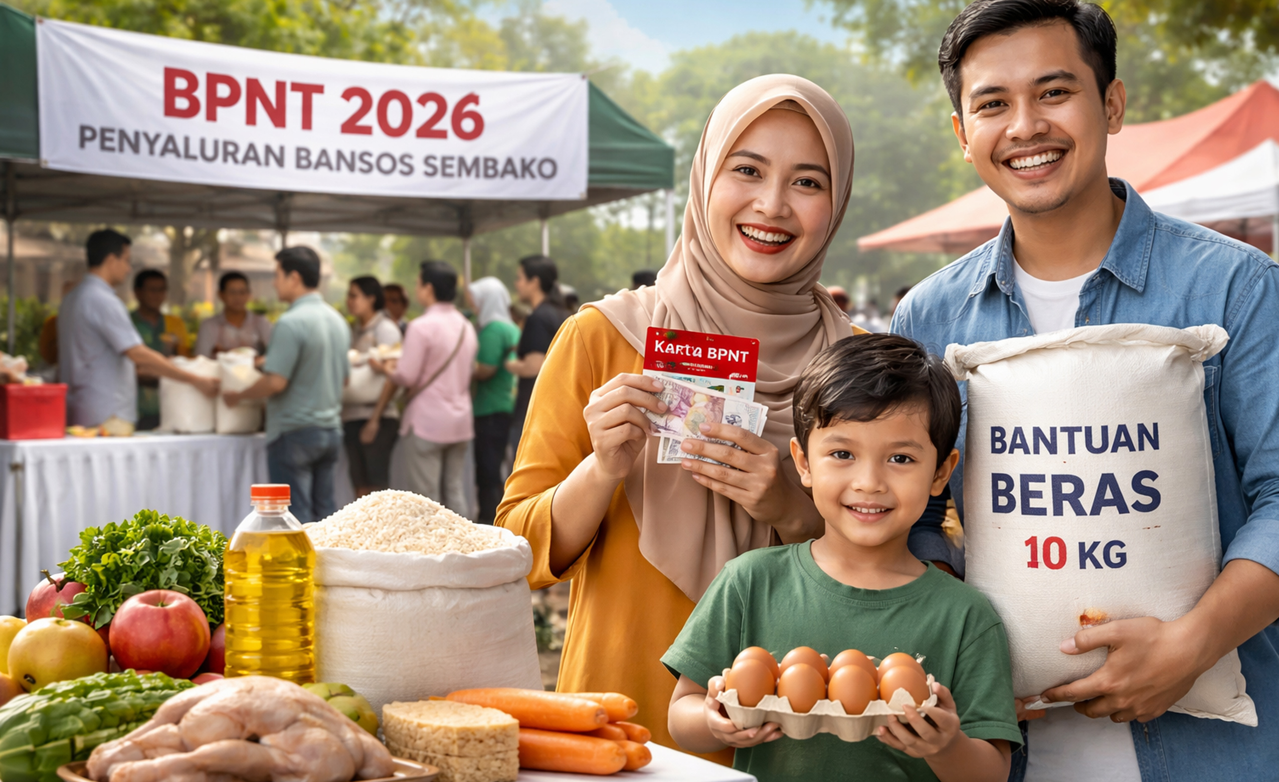 Bansos BPNT 2026 resmi disalurkan. KPM dapat saldo Rp600 ribu dan bantuan pangan tambahan. Lengkap cara cek penerima dan ketentuannya.