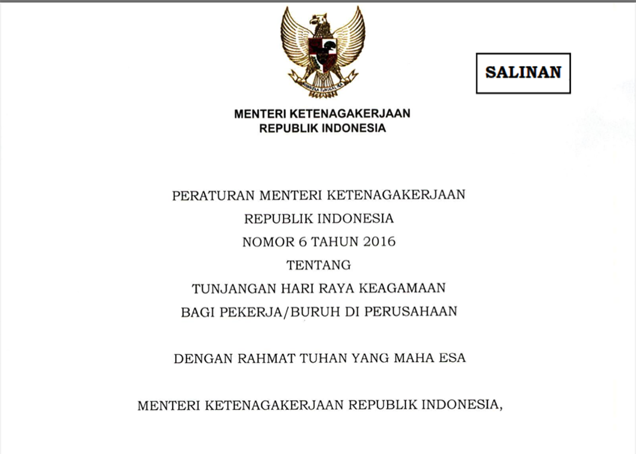 Permenaker Nomor 6 Tahun 2016 Tentang THR ASN 2026, Berikut Penerima Manfaat, Jadwal dan Rinciannya