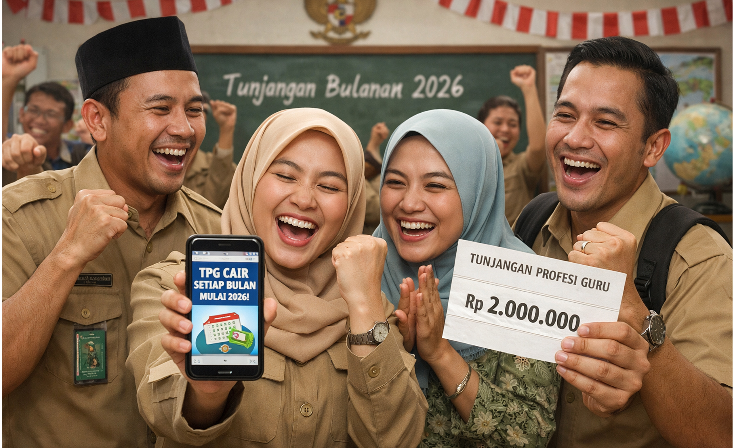Info terbaru TPG guru 2026, pencairan bulanan, nominal tunjangan, siapa saja penerimanya, dan alasan kebijakan baru pemerintah.