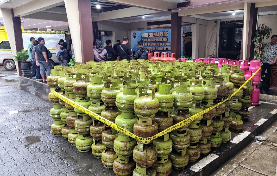 Barang bukti tabung gas LPG yang disita Polda Jateng
