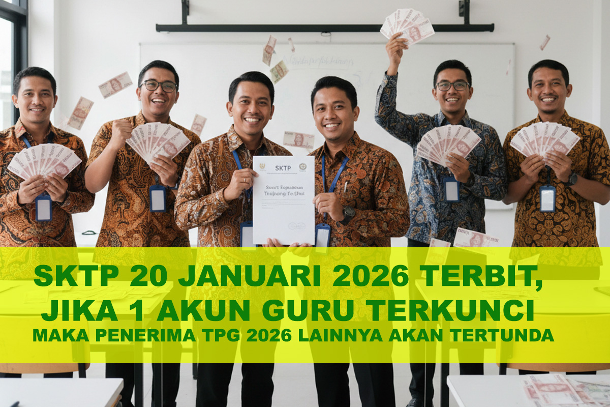 SKTP 20 Januari 2026 Terbit, Jika 1 Akun Guru Terkunci Maka Penerima TPG 2026 Lainnya Akan Tertunda