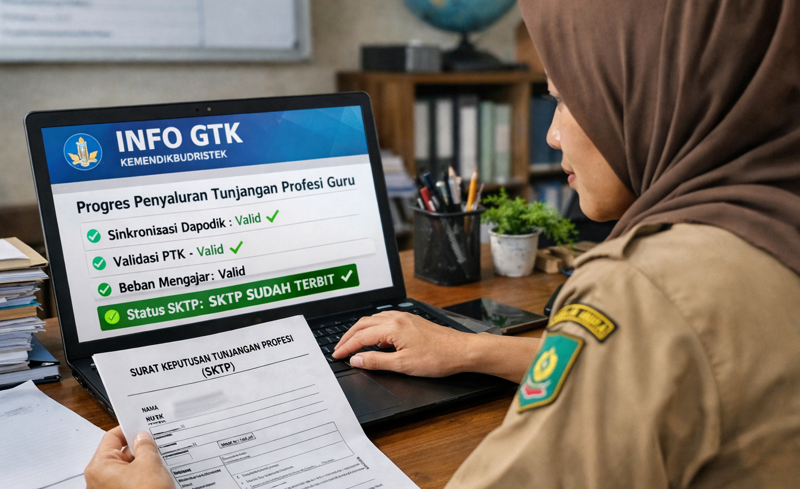 Mulai 2026, TPG guru direncanakan cair setiap bulan. Artikel ini mengulas peran SKTP, proses validasi Info GTK, serta solusi jika data guru belum valid.
