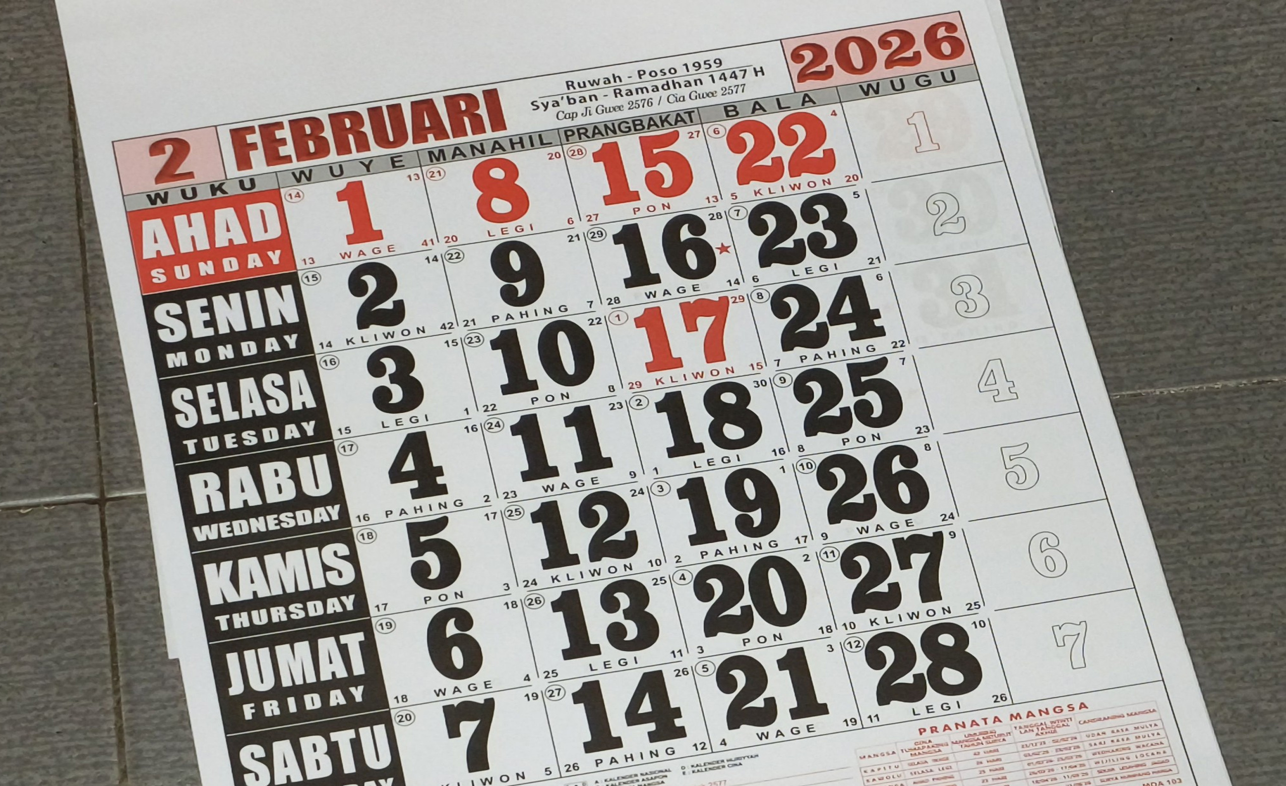 Jangan lewatkan! Ini kalender Februari 2026 resmi beserta daftar libur nasional, cuti bersama, dan hari peringatan penting.