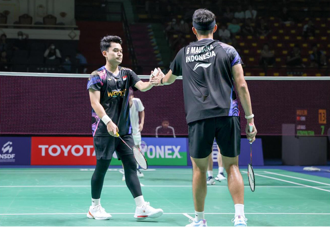 Unggulan pertama Leo Rolly Carnando/Bagas Maulana berhasil mengamankan tiket ke babak empat besar usai menang 21-11, 21-16 atas Chia Wei Jie/Lwi Sheng Hao.