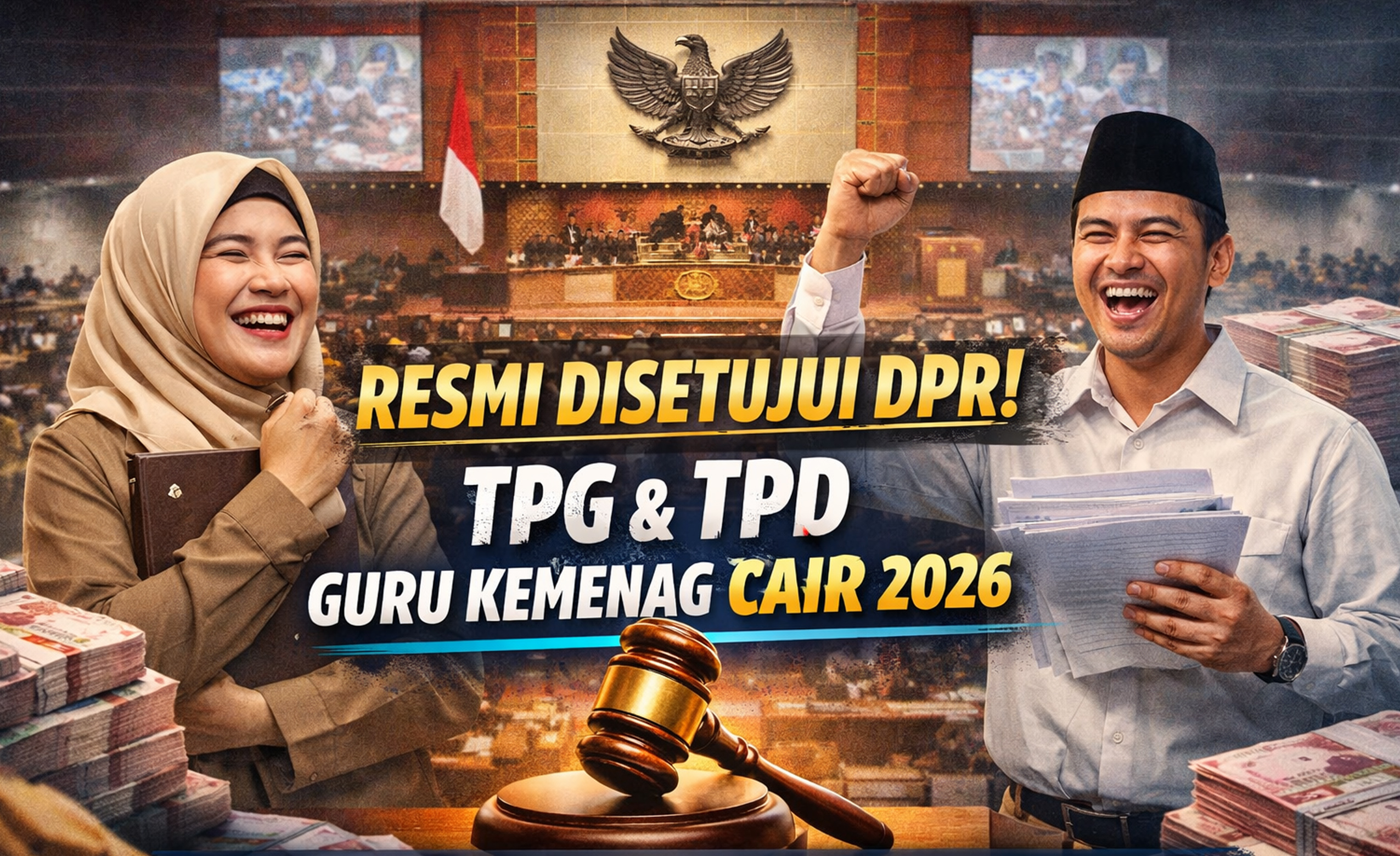 Tambahan anggaran Kemenag disetujui DPR RI. TPG dan TPD guru madrasah serta dosen keagamaan dipastikan masuk anggaran 2026. Baca penjelasannya.